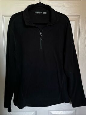 Eddie Bauer Unisex Black Quarter-Zip Fleece Pullover